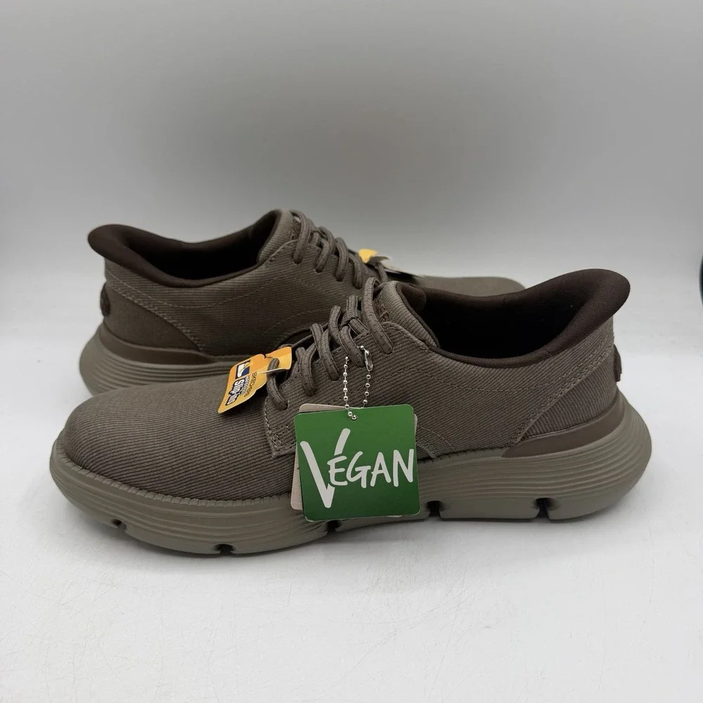 Skechers Garza Clive Shoes Mens 7 Dark Taupe Slip Ins Sneakers Hands Free 205352